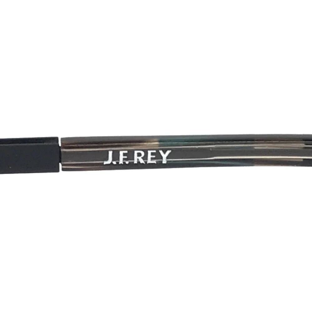 J. F. Rey Eyeglasses Frames JF2876 4550 Black Gray Green Brown Round 49-22-14